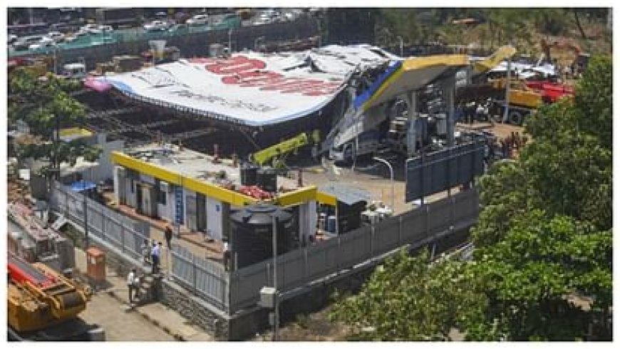 मुंबई होर्डिंग हादसा: नींव की गहराई पर आपत्ति न जताने वाले इंजीनियर को भी  NOC देने के आरोप में गिरफ्तार भी किया गया।