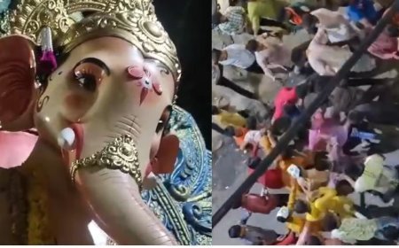 मस्जिद के पास गणेश विसर्जन के समय पथराव, मूर्ति हुई खंडित, लाठी चार्ज और हंगामा 